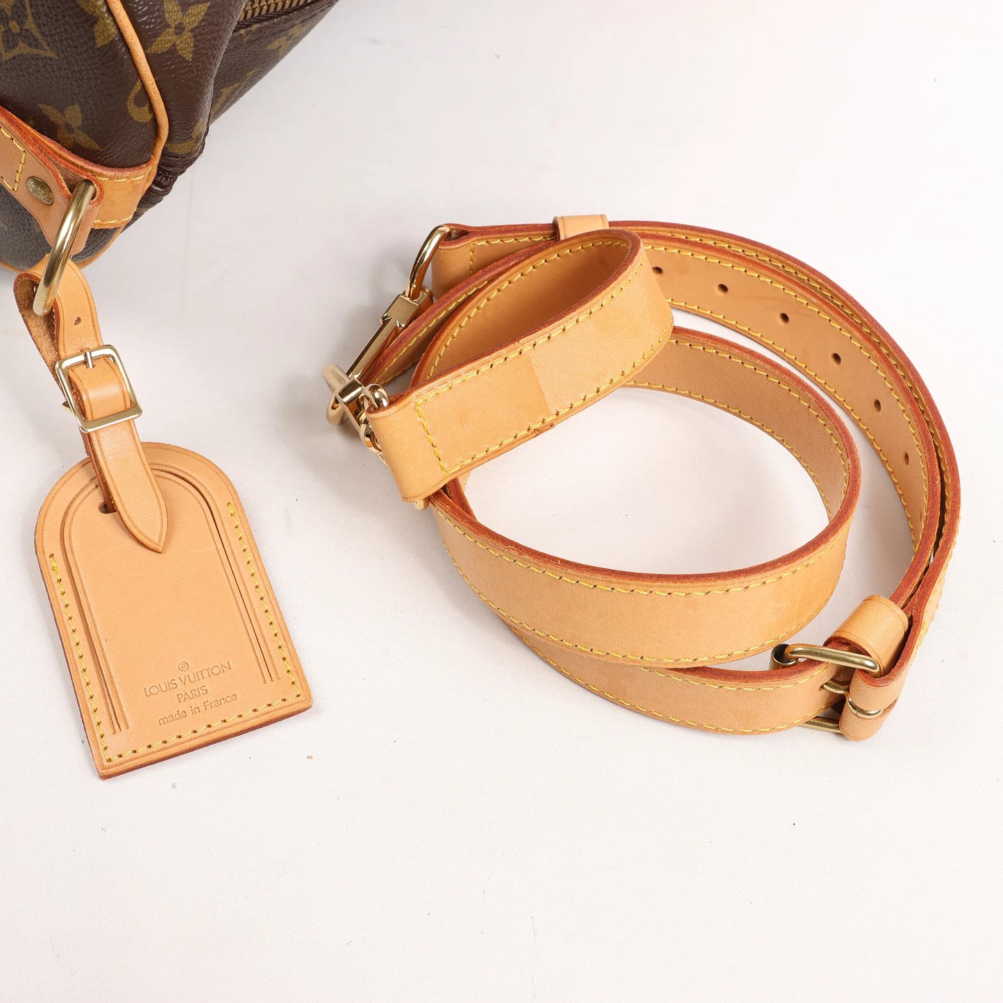 Sac de voyage Louis Vuitton Keepall Bandoulière 60 en toile Monogram marron