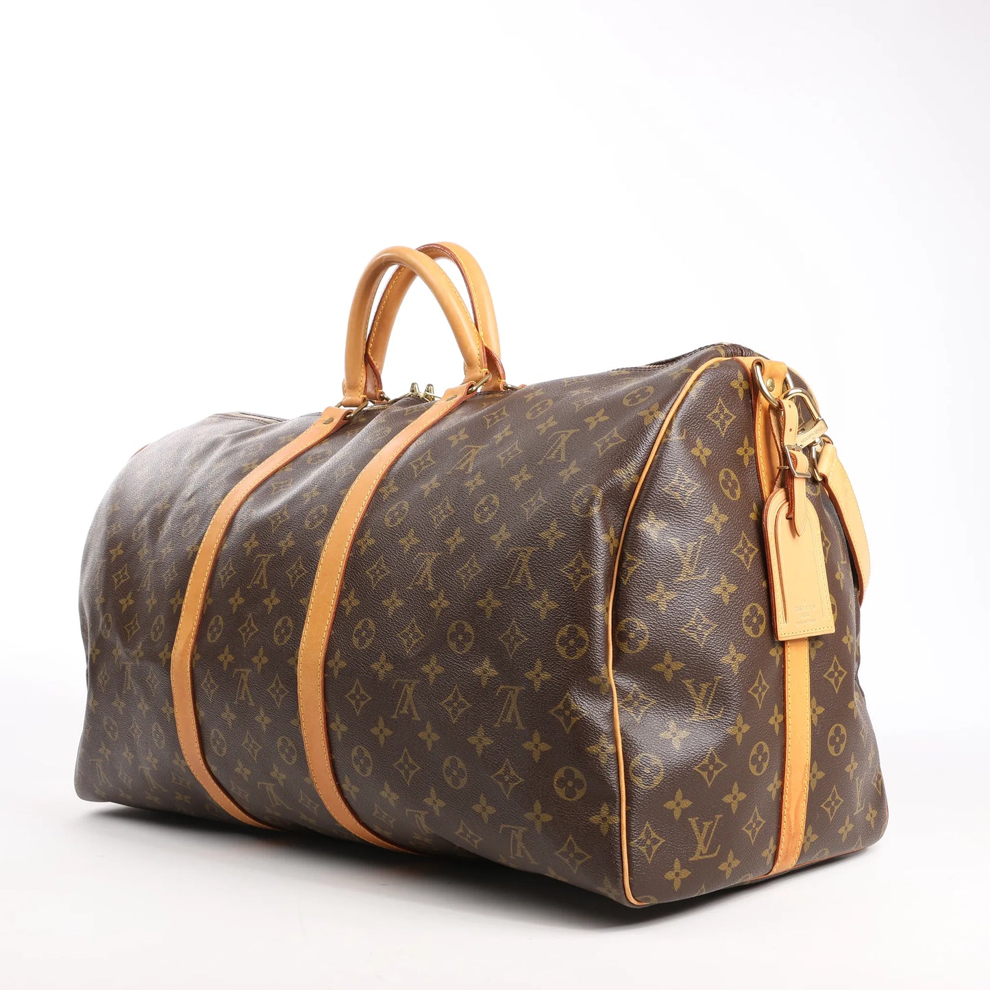 Sac de voyage Louis Vuitton Keepall Bandoulière 60 en toile Monogram marron