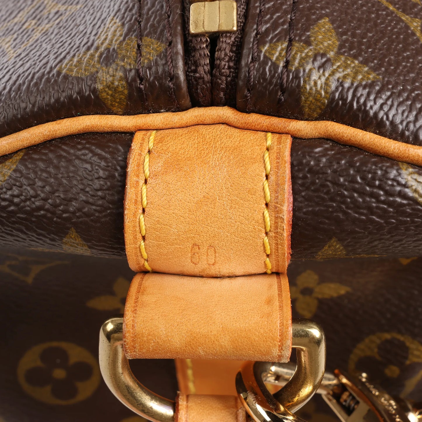 Sac de voyage Louis Vuitton Keepall Bandoulière 60 en toile Monogram marron