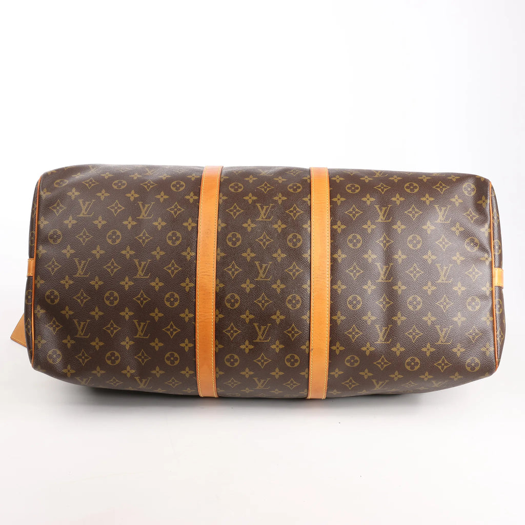 Louis Vuitton Keepall Bandoulière 60 Monogram Canvas Travel Bag in Brown