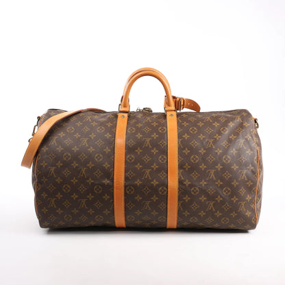 Louis Vuitton Monogram Canvas Keepall Bandoulière 55 Travel Bag M41414