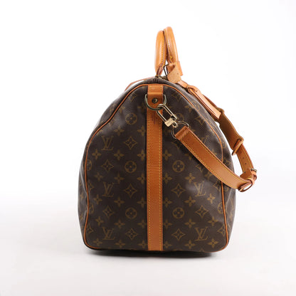 Louis Vuitton Monogram Canvas Keepall Bandoulière 55 Travel Bag M41414