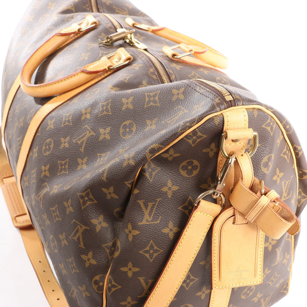 Louis Vuitton Keepall Bandoulière 55 Monogram Canvas Travel Bag in Brown M41414