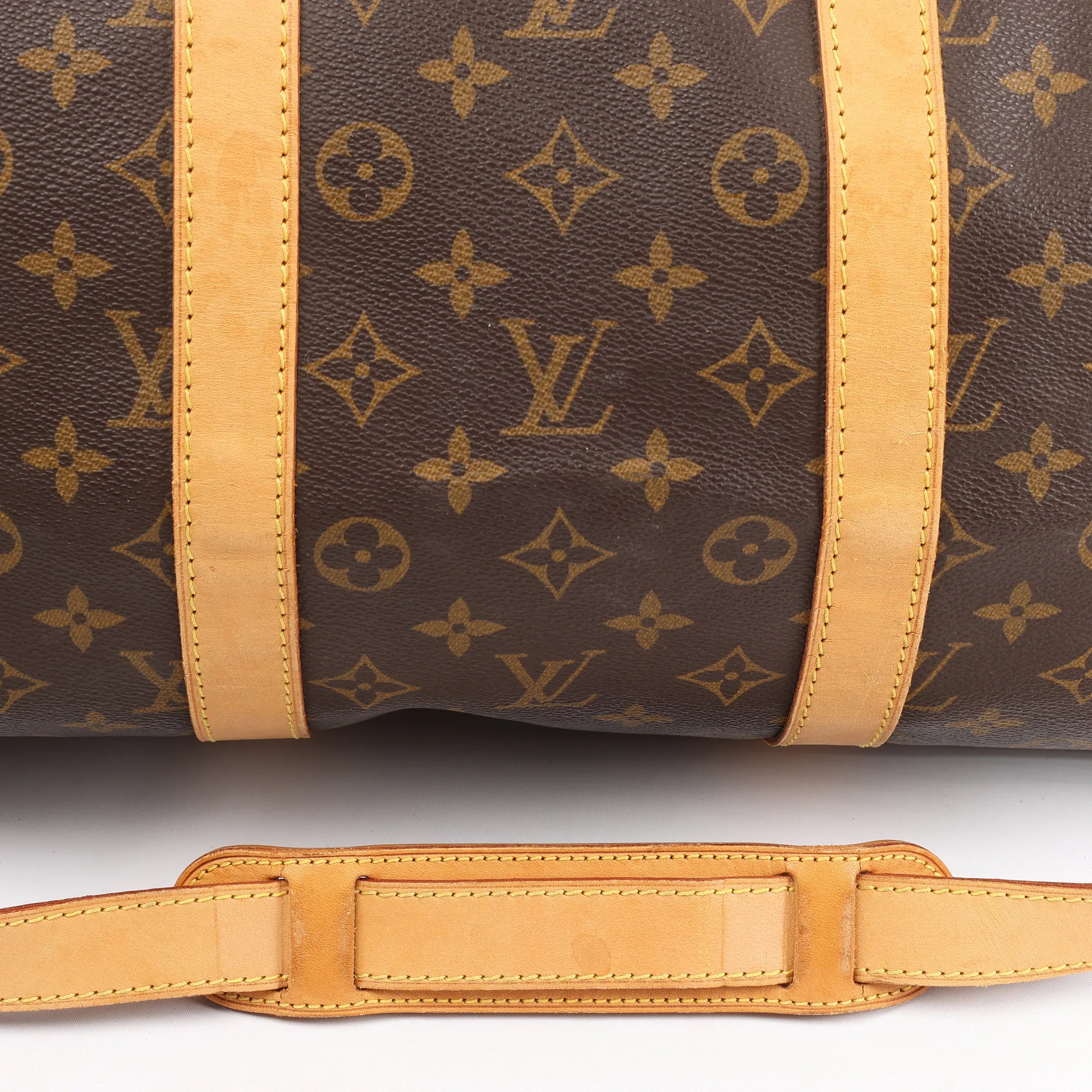 Louis Vuitton Keepall Bandoulière 55 Monogram Canvas Travel Bag in Brown M41414