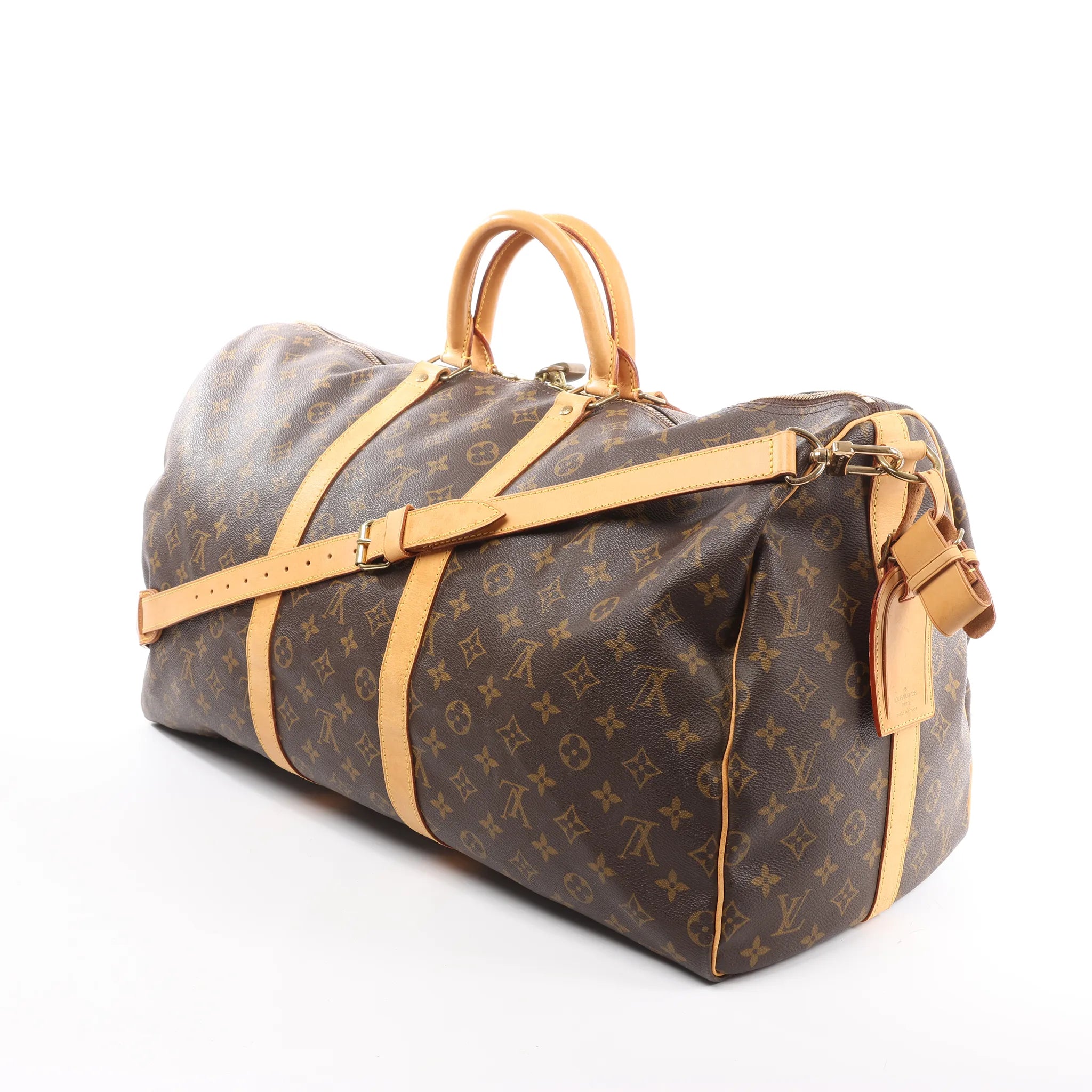 Louis Vuitton Keepall Bandoulière 55 Monogram Canvas Travel Bag in Brown M41414