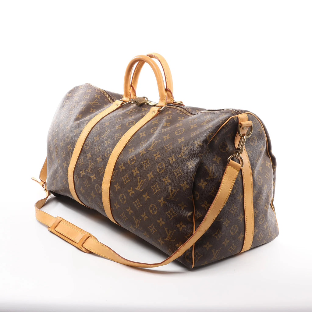 Louis Vuitton Keepall Bandoulière 55 Monogram Canvas Travel Bag in Brown M41414