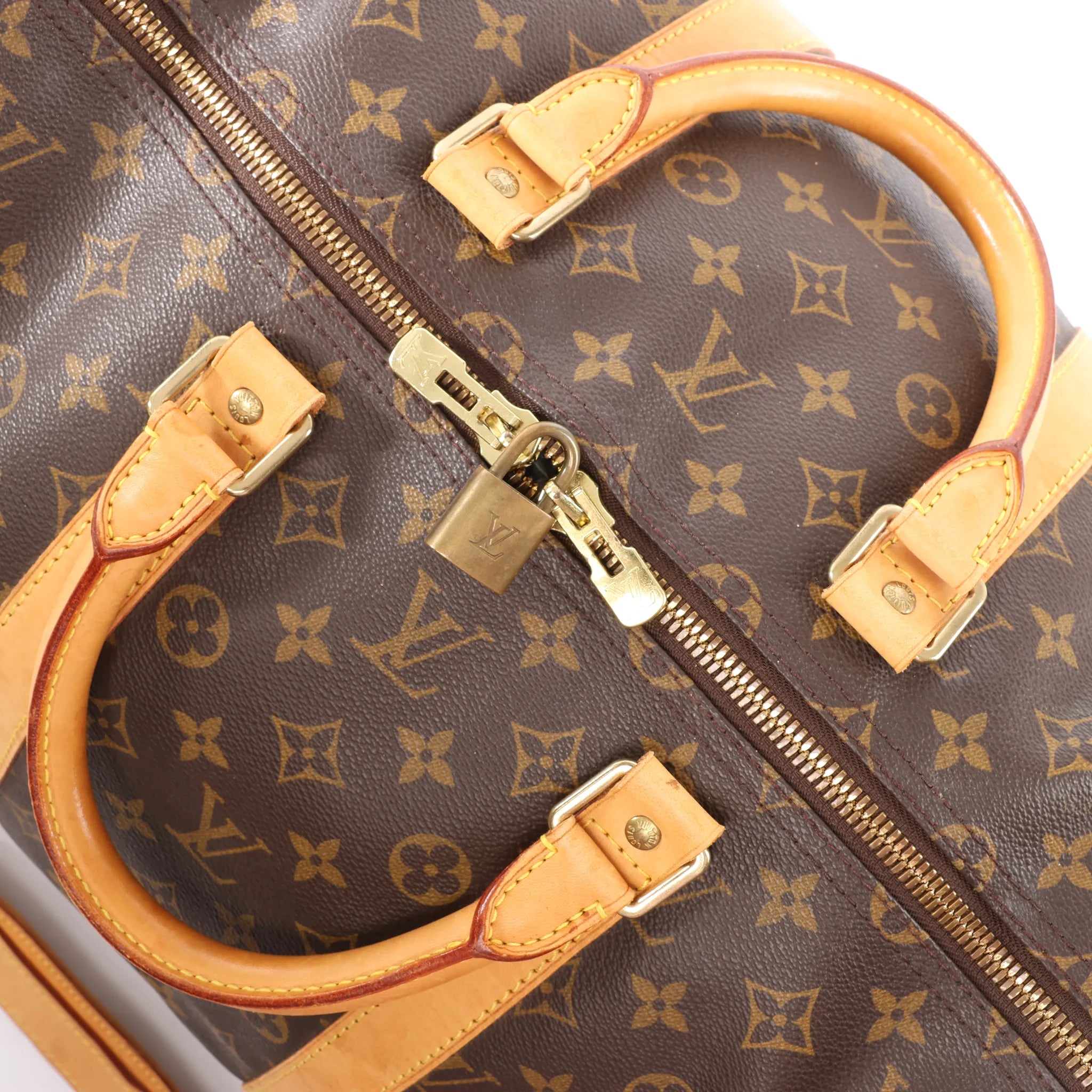 Louis Vuitton Keepall Bandoulière 55 Monogram Canvas Travel Bag in Brown M41414