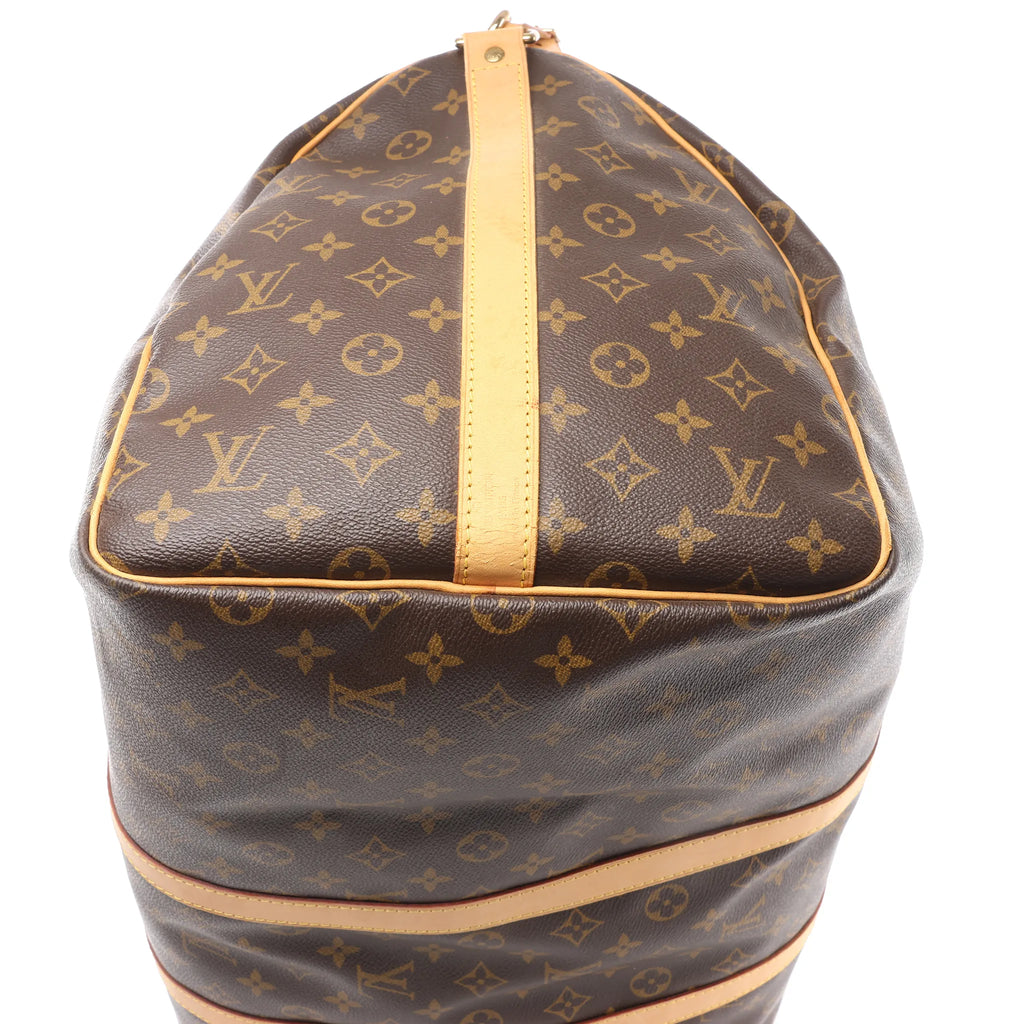 Louis Vuitton Keepall Bandoulière 55 Monogram Canvas Travel Bag in Brown M41414