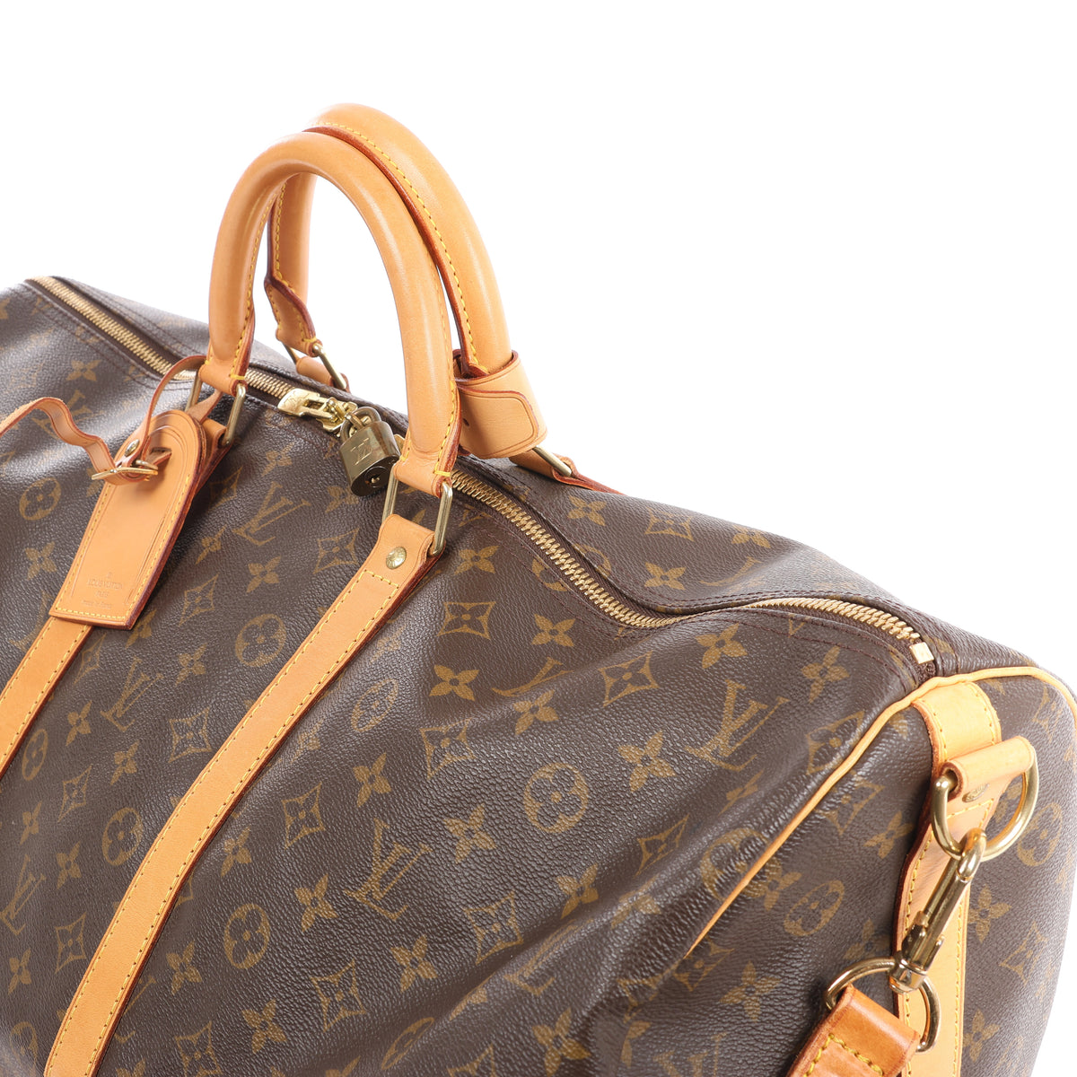 Louis Vuitton Keepall Bandoulière 55 Monogram Travel Bag in Brown M41414