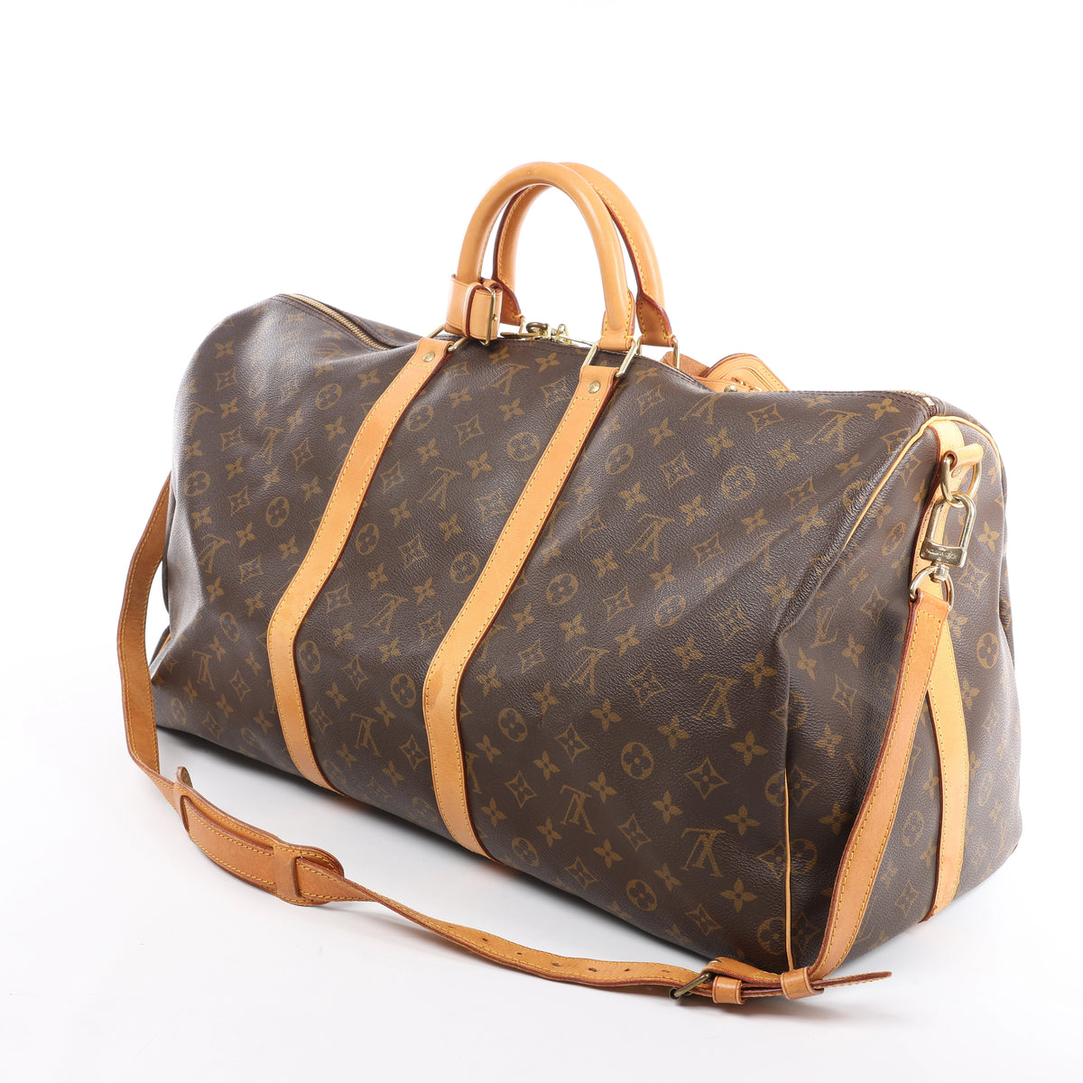 Louis Vuitton Keepall Bandoulière 55 Monogram Travel Bag in Brown M41414