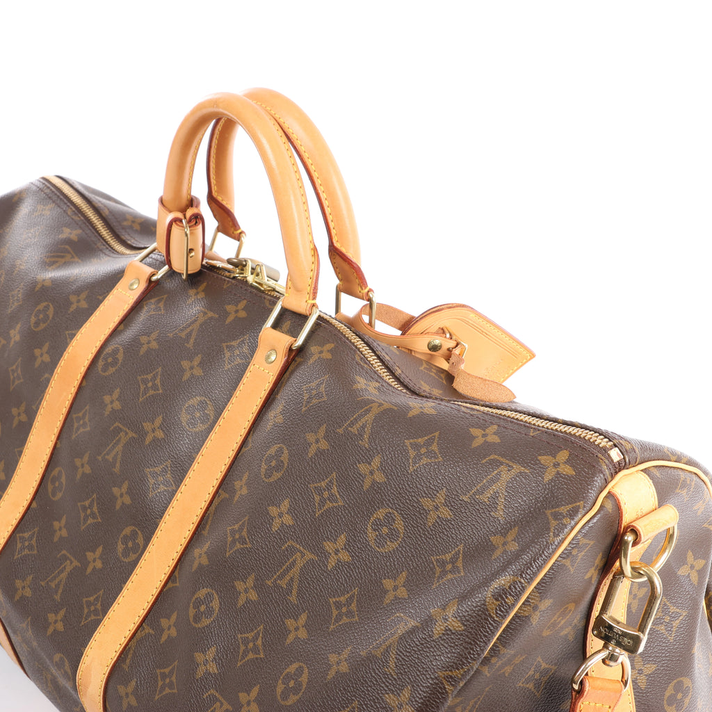 Louis Vuitton Keepall Bandoulière 55 Monogram Travel Bag in Brown M41414