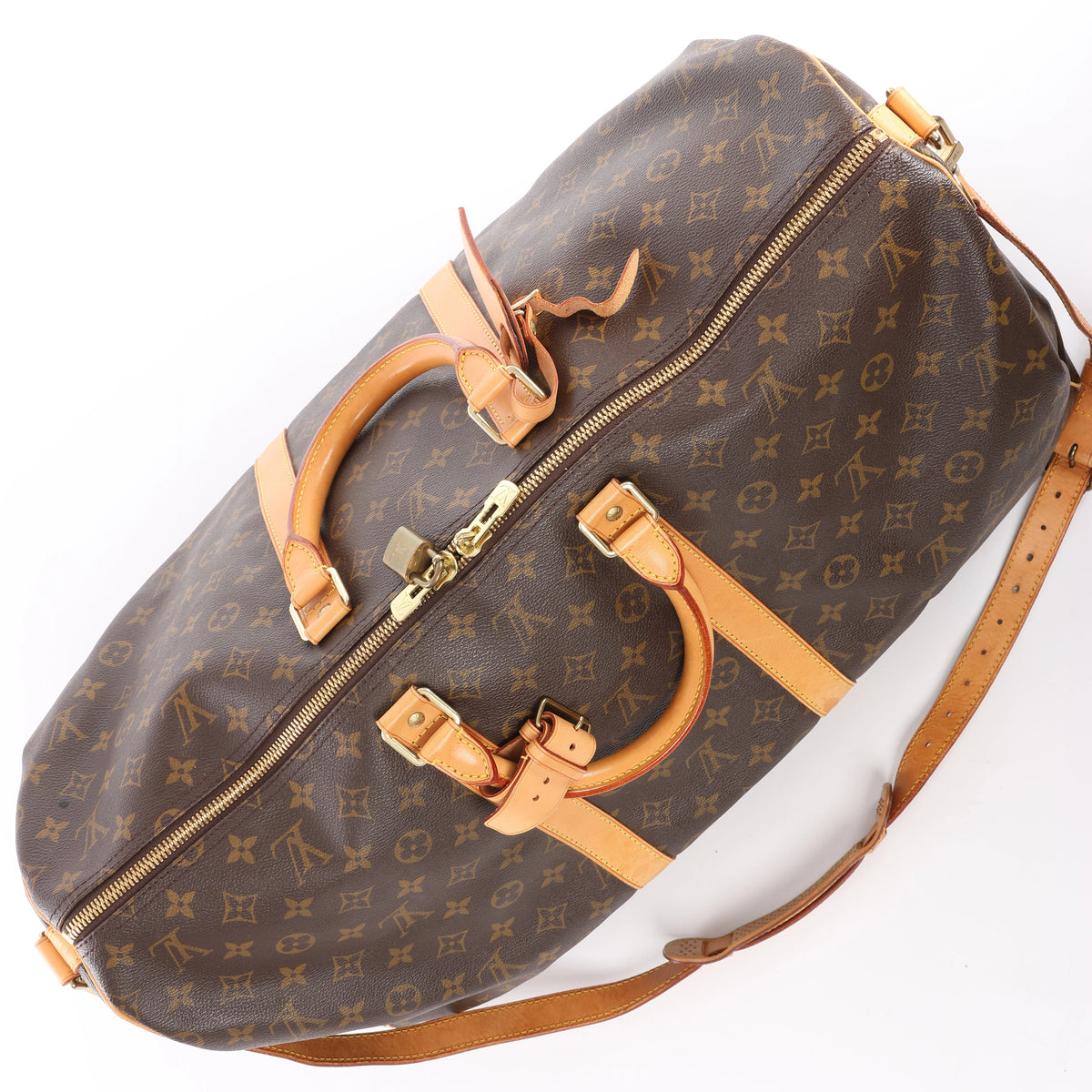 Louis Vuitton Keepall Bandoulière 55 Monogram Travel Bag in Brown M41414