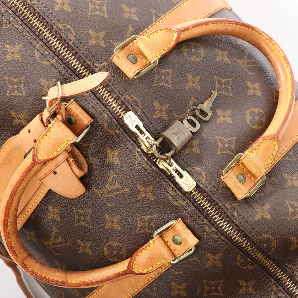 Louis Vuitton Keepall Bandoulière 55 Monogram Canvas Travel Bag in Brown M41414