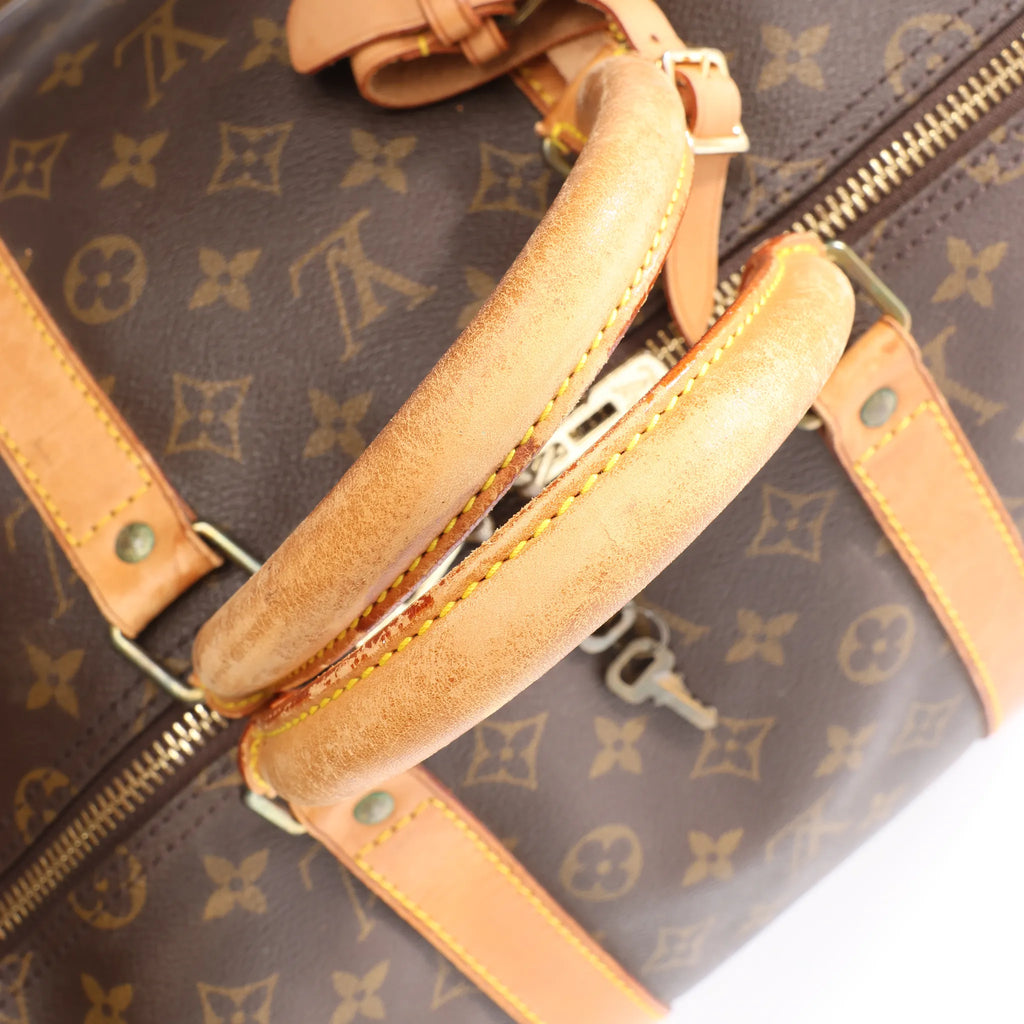 Louis Vuitton Keepall Bandoulière 55 Monogram Canvas Travel Bag in Brown M41414