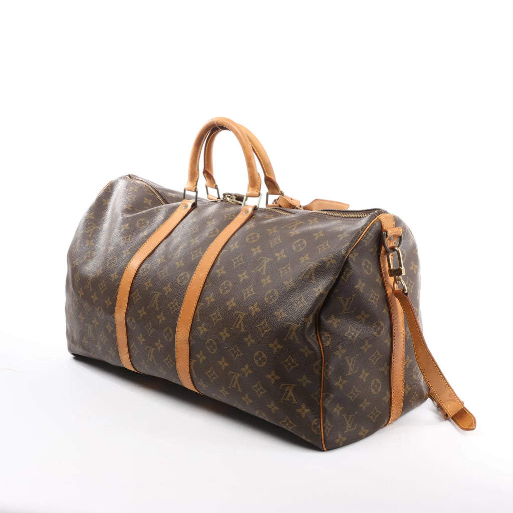 Louis Vuitton Keepall Bandoulière 55 Monogram Canvas Travel Bag in Brown M41414