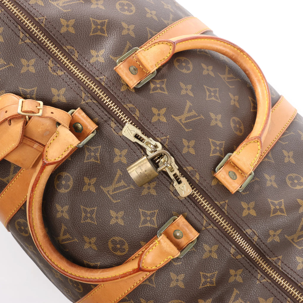 Louis Vuitton Keepall Bandoulière 55 Monogram Canvas Travel Bag in Brown M41414
