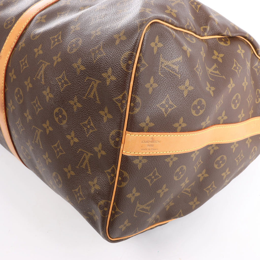 Bolso de viaje Louis Vuitton Keepall Bandoulière 55 Monogram Canvas en marrón M41414