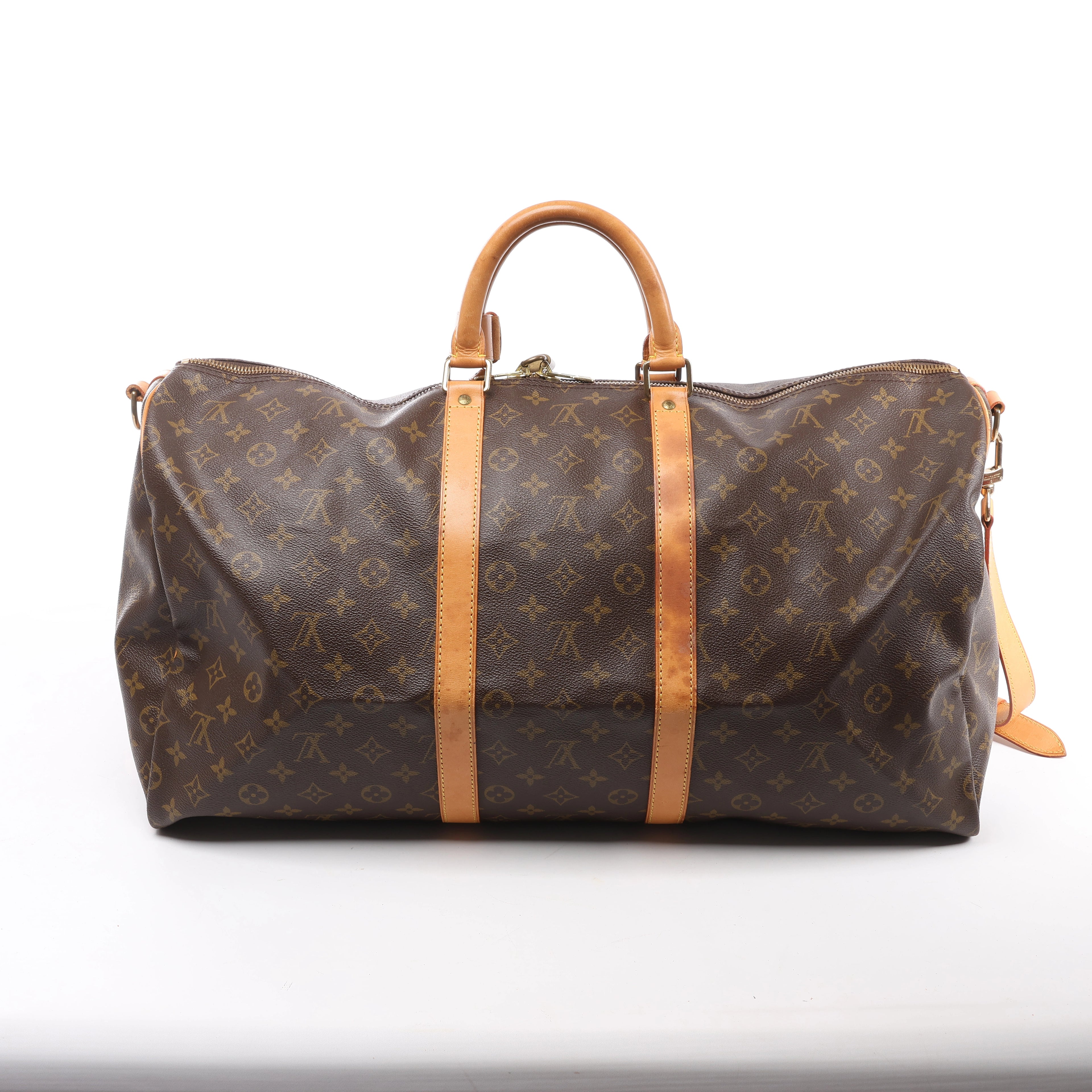 Bolso de viaje Louis Vuitton Keepall Bandoulière 55 Monogram Canvas en marrón M41414