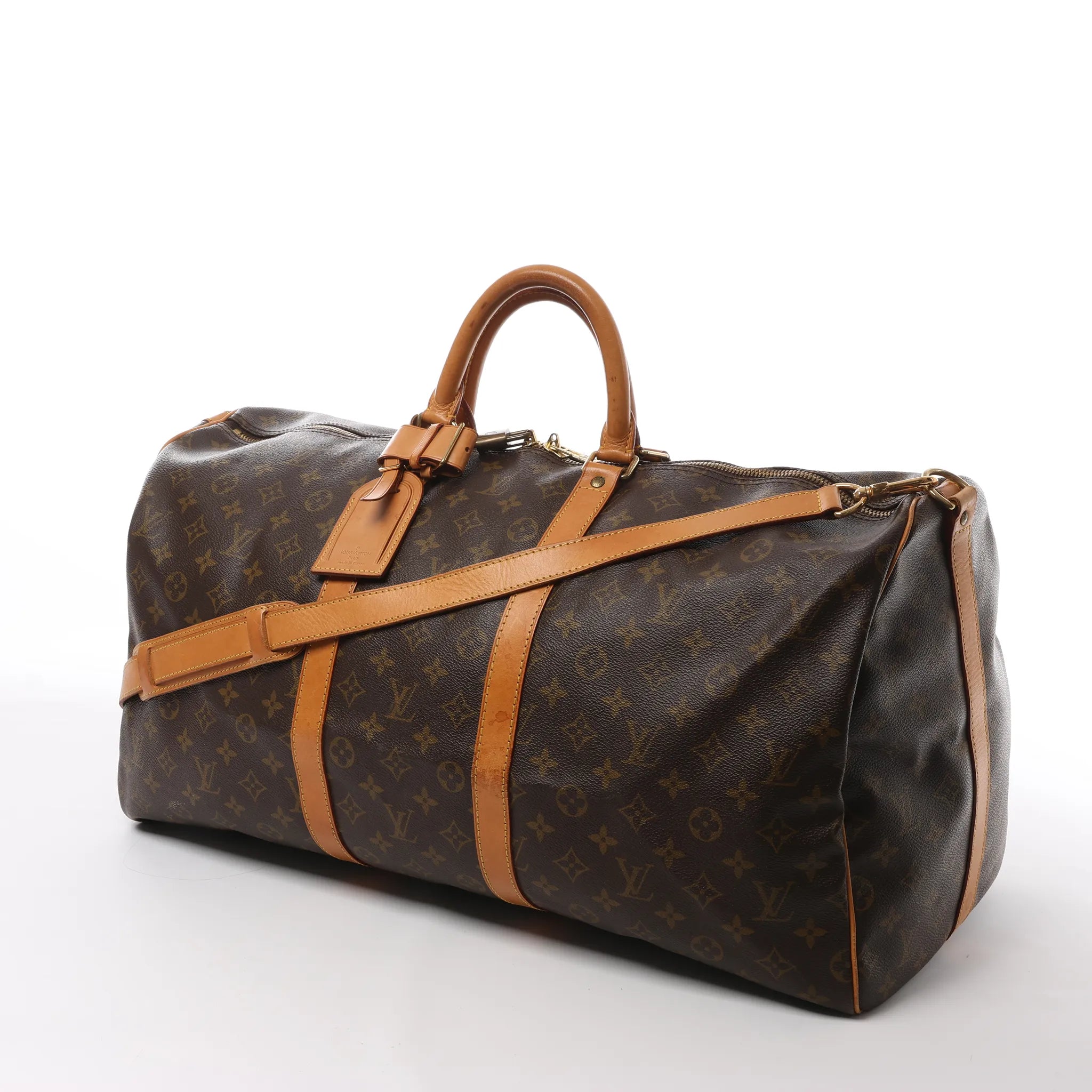 Louis Vuitton Keepall Bandoulière 55 Monogram Canvas Travel Bag in Brown M41414