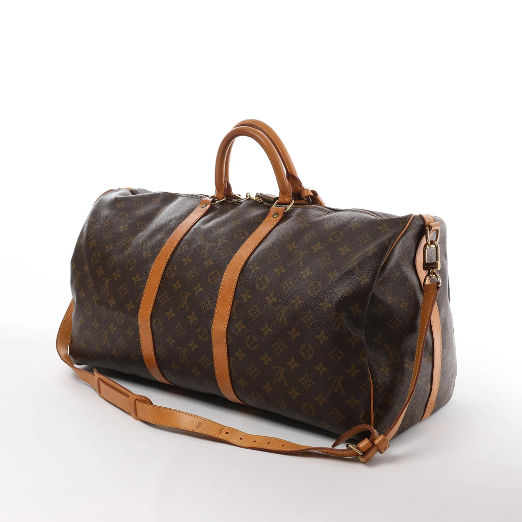 Louis Vuitton Keepall Bandoulière 55 Monogram Canvas Travel Bag in Brown M41414