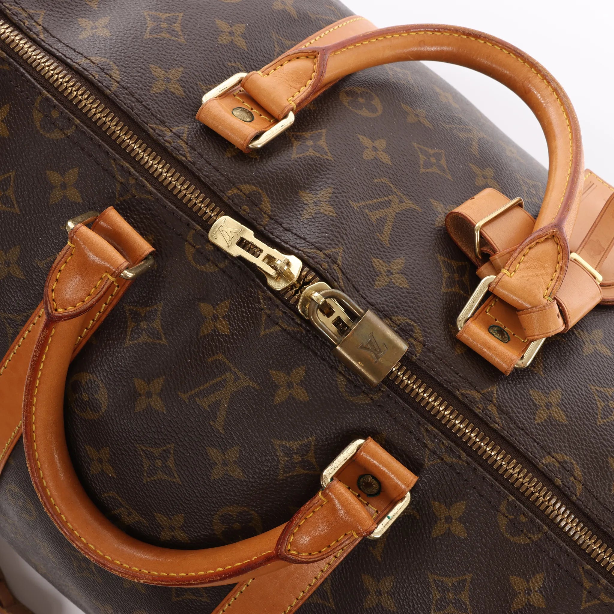 Louis Vuitton Keepall Bandoulière 55 Monogram Canvas Travel Bag in Brown M41414