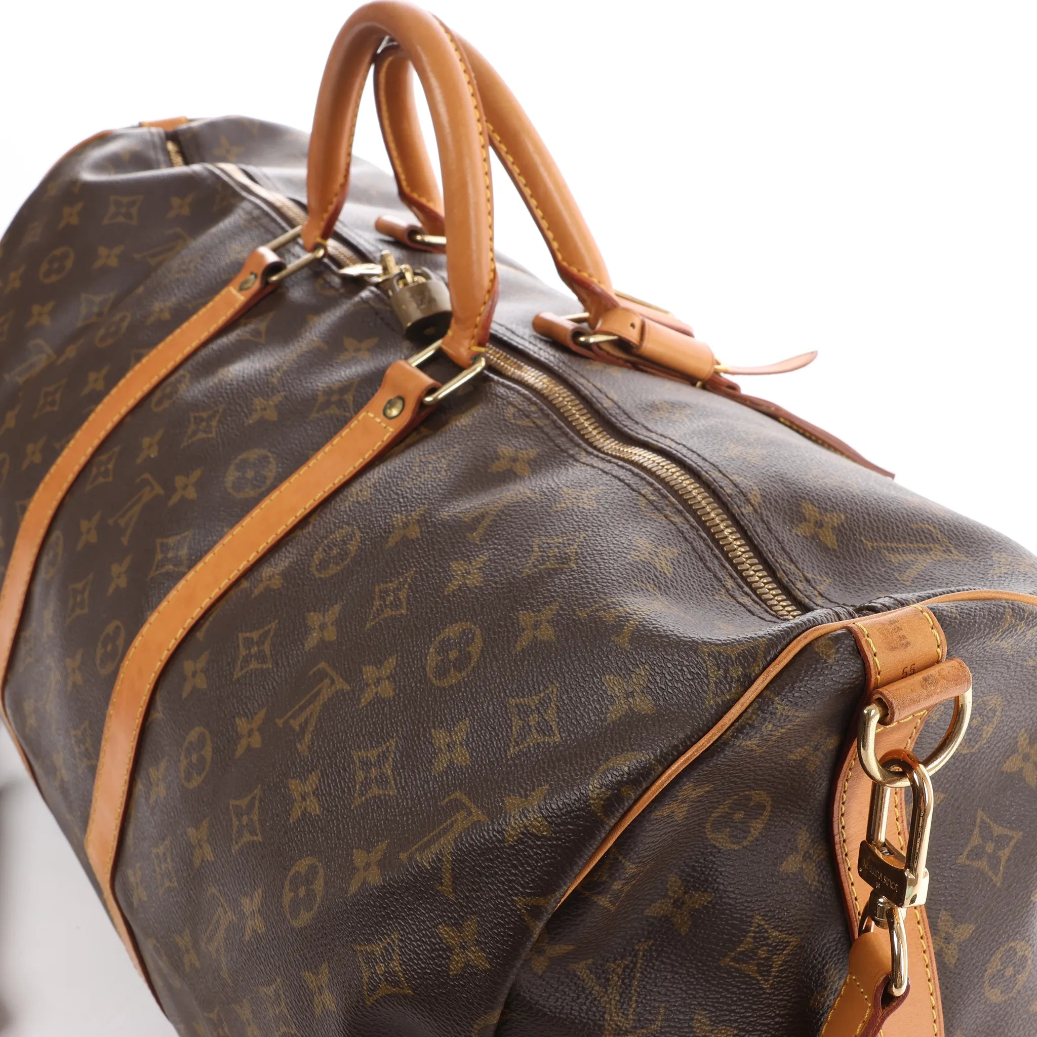 Louis Vuitton Keepall Bandoulière 55 Monogram Canvas Travel Bag in Brown M41414