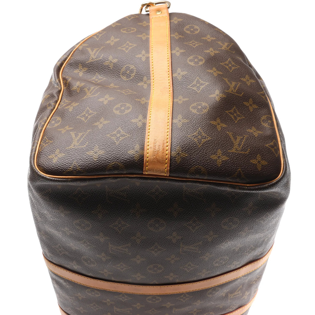 Louis Vuitton Keepall Bandoulière 55 Monogram Canvas Travel Bag in Brown M41414