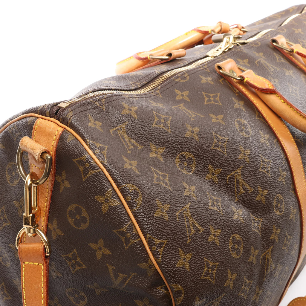 Louis Vuitton Keepall Bandoulière 55 Monogram Canvas Travel Bag in Brown M41414