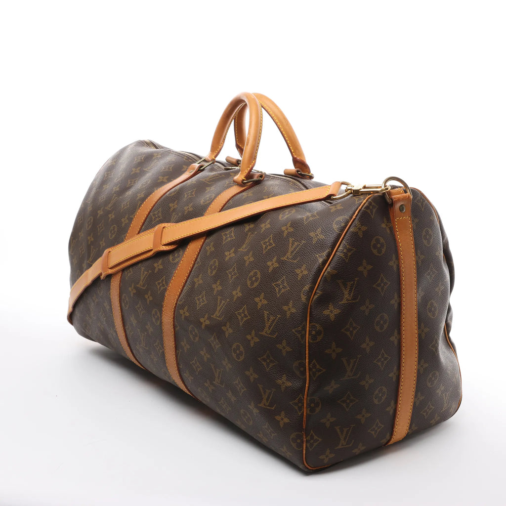 Louis Vuitton Keepall Bandoulière 55 Monogram Canvas Travel Bag in Brown M41414