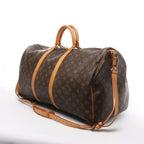 Louis Vuitton Keepall Bandoulière 55 Monogram Canvas Travel Bag in Brown M41414