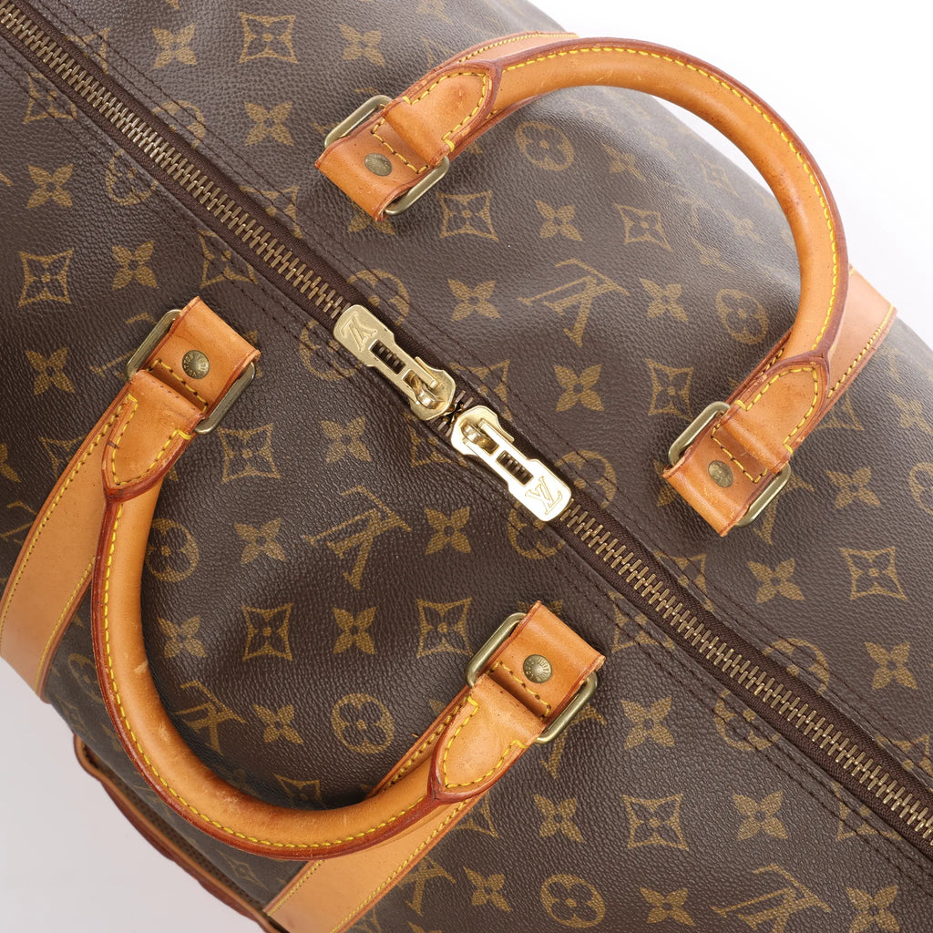 Louis Vuitton Keepall Bandoulière 55 Monogram Canvas Travel Bag in Brown M41414