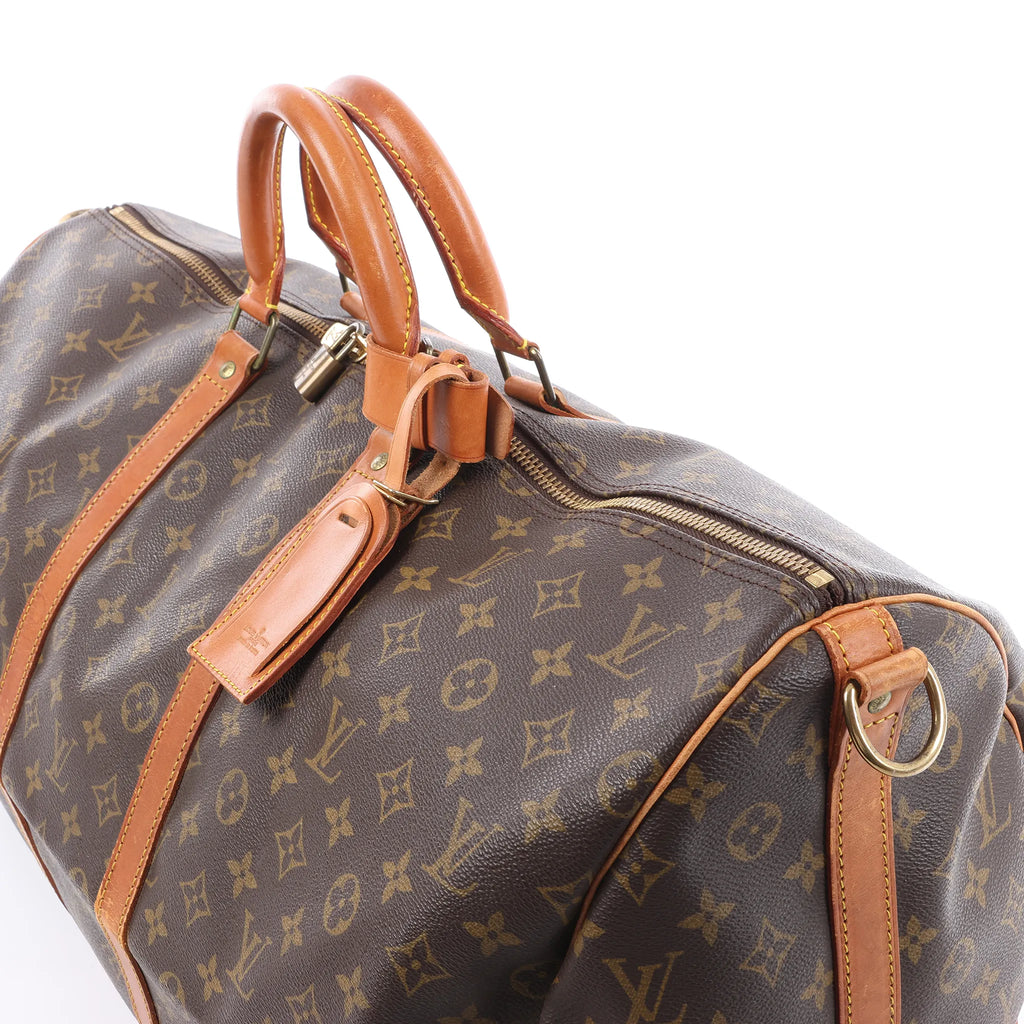 Louis Vuitton Keepall Bandoulière 55 Monogram Canvas Travel Bag in Brown M41414