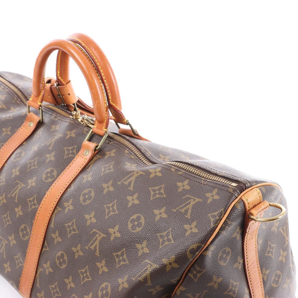 Louis Vuitton Keepall Bandoulière 55 Monogram Canvas Travel Bag in Brown M41414