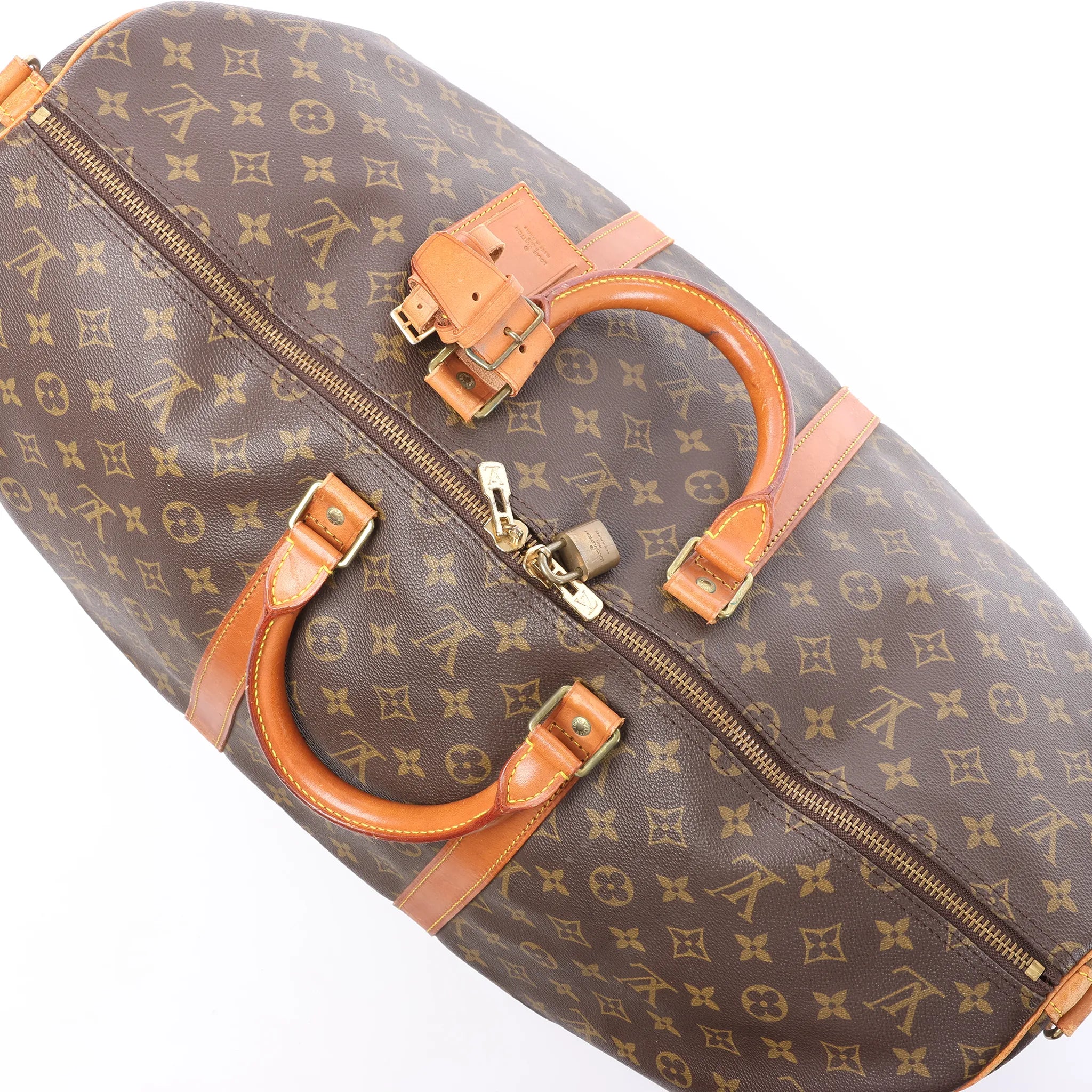 Louis Vuitton Keepall Bandoulière 55 Monogram Canvas Travel Bag in Brown M41414