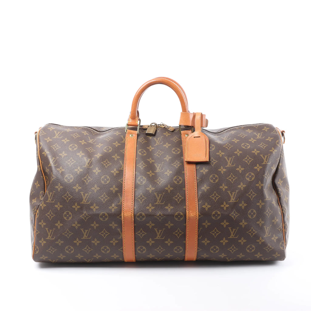 Louis Vuitton Keepall Bandoulière 55 Monogram Canvas Travel Bag in Brown M41414