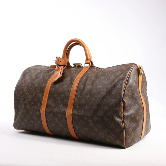 Louis Vuitton Monogram Canvas Keepall Bandoulière 55 Travel Bag M41414