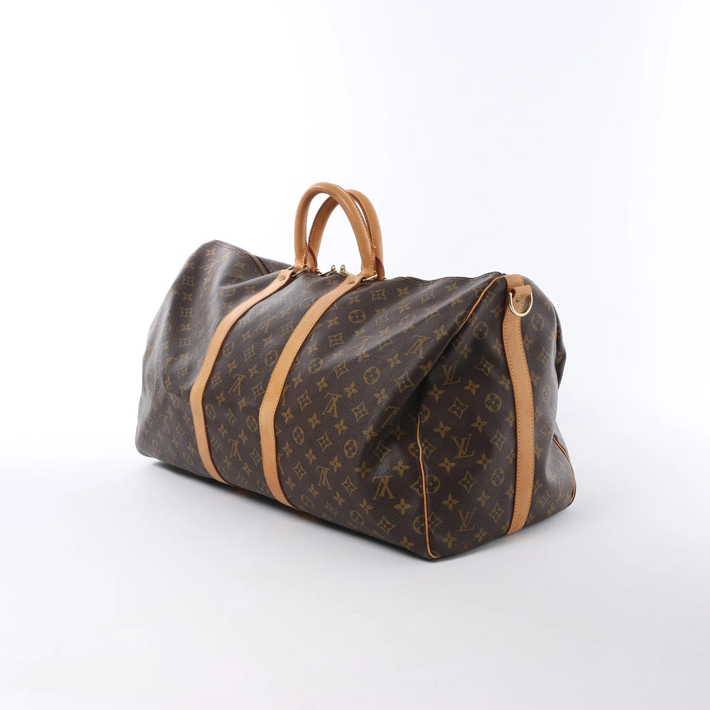 Louis Vuitton Keepall Bandoulière 55 Monogram Canvas Travel Bag in Brown M41414