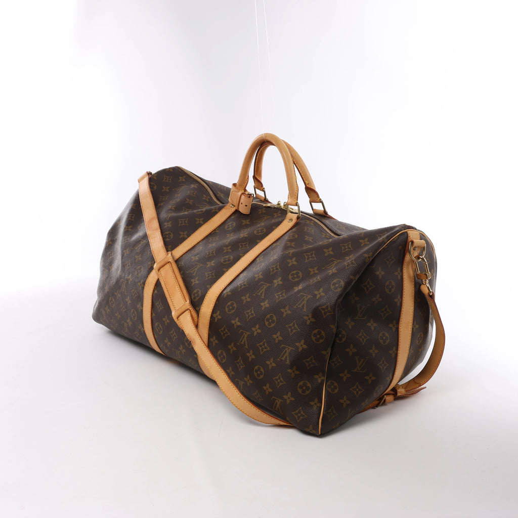 Louis Vuitton Keepall Bandoulière 60 Monogram Canvas Travel Bag in Brown M41412