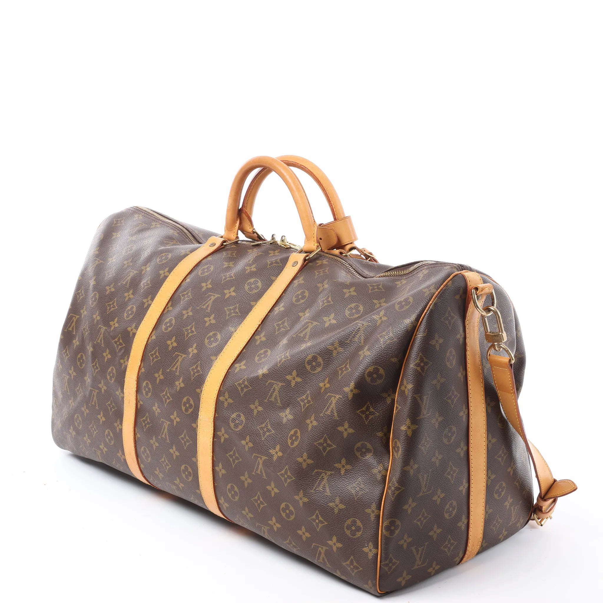 Louis Vuitton Keepall Bandoulière 60 Monogram Canvas Travel Bag in Brown M41412