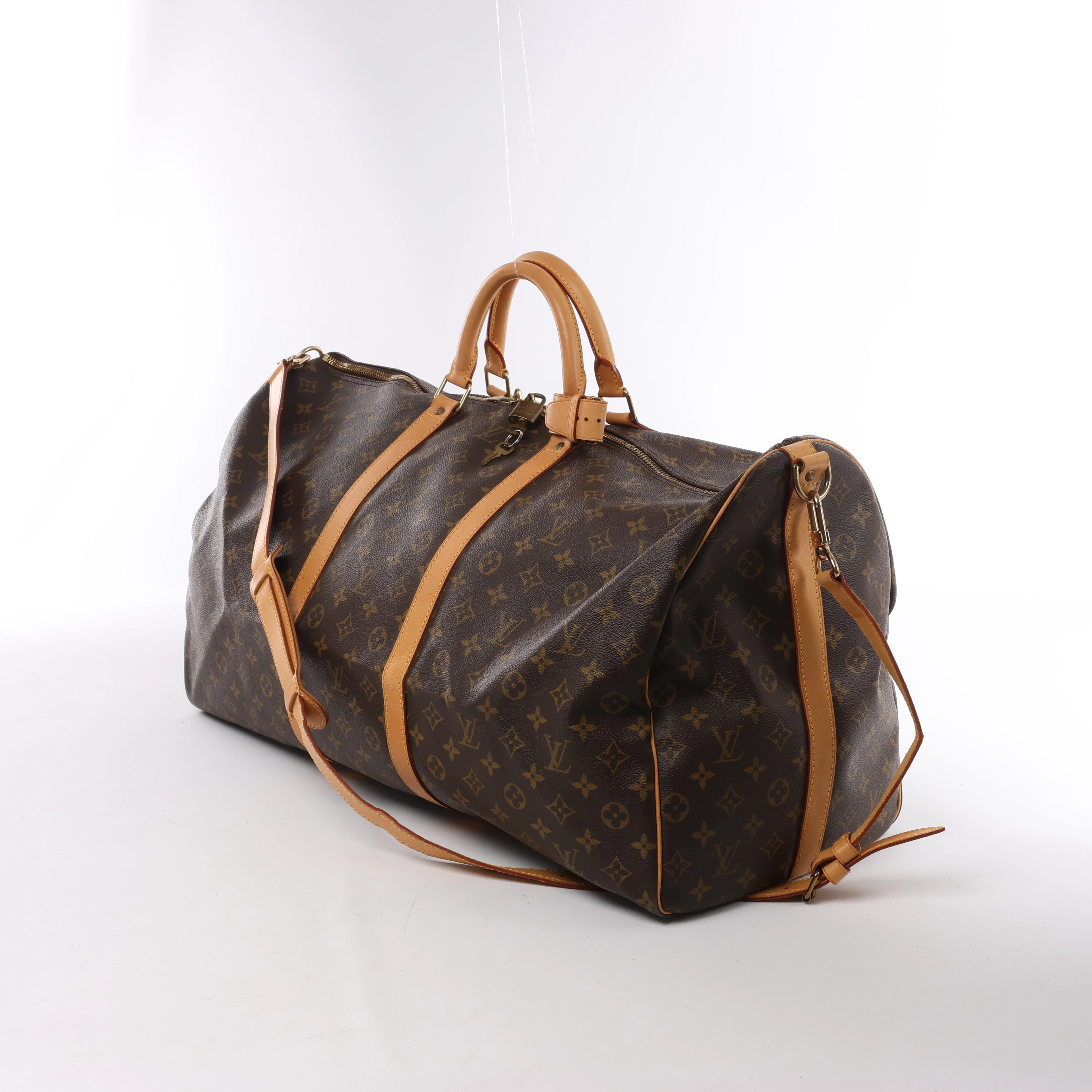 Louis Vuitton Keepall Bandoulière 60 Monogram Canvas Travel Bag in Brown M41412