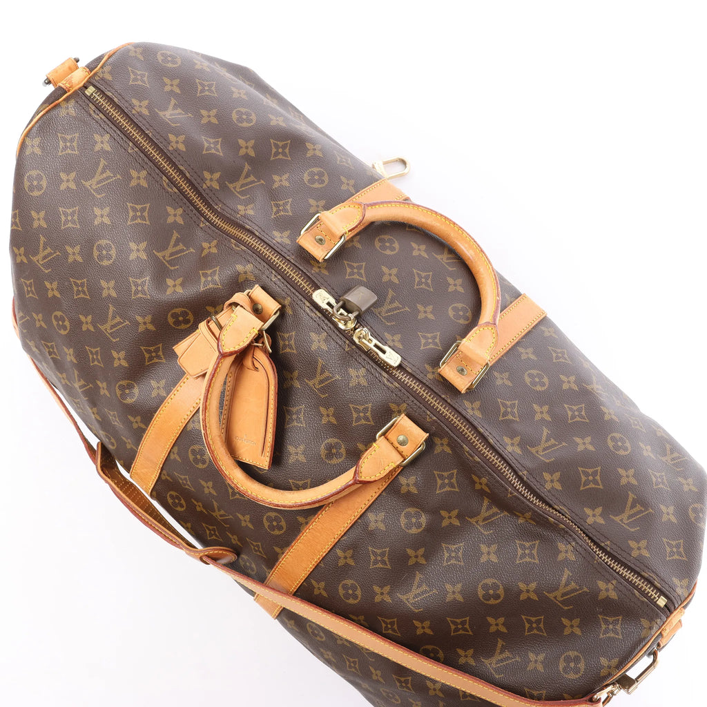 Louis Vuitton Keepall Bandoulière 60 Monogram Canvas Travel Bag in Brown M41412