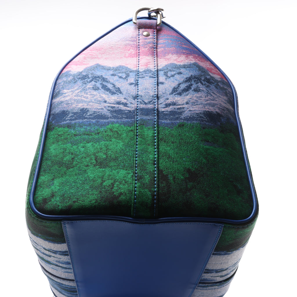 Louis Vuitton Keepall Bandoulière 50 Landscape Travel Bag in Blue M59676