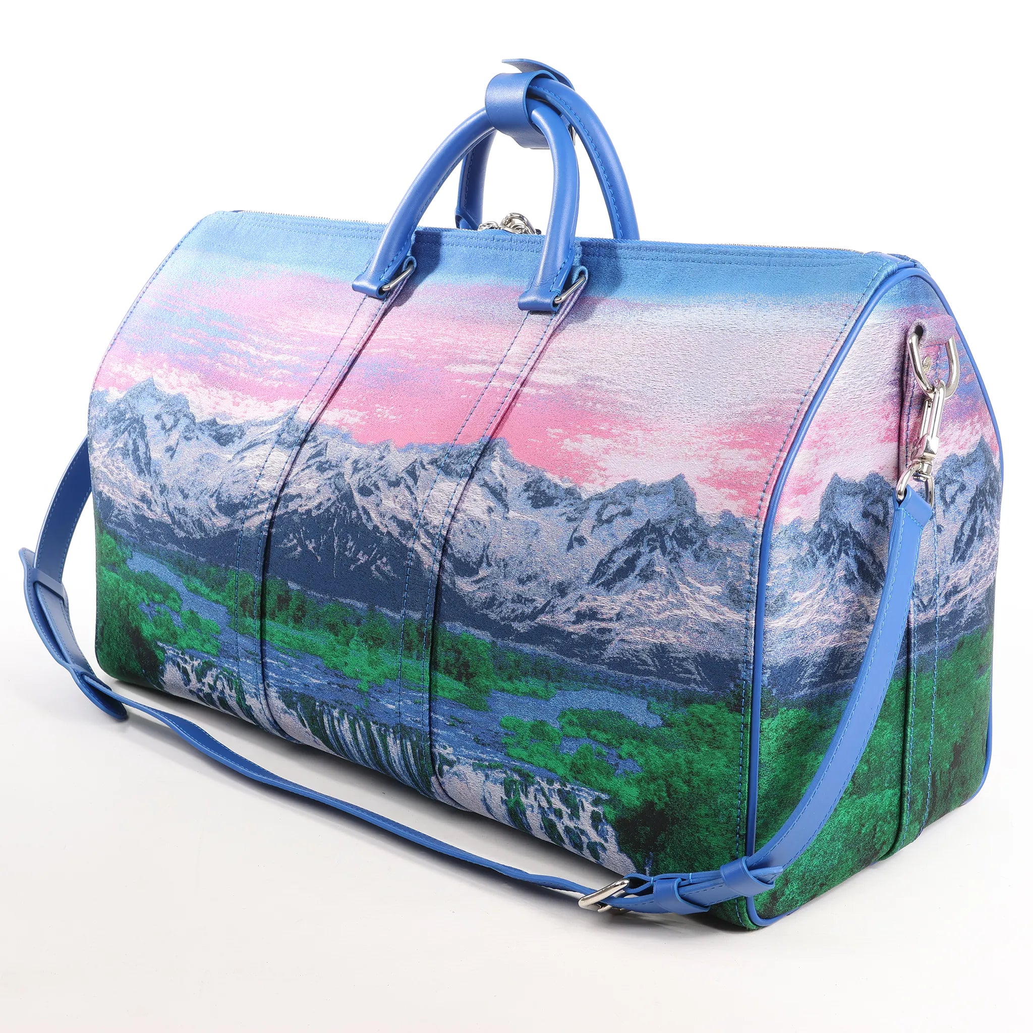Louis Vuitton Keepall Bandoulière 50 Landscape Travel Bag in Blue M59676