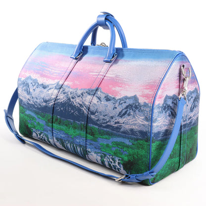 Louis Vuitton Keepall Bandoulière 50 Landscape Travel Bag in Blue M59676