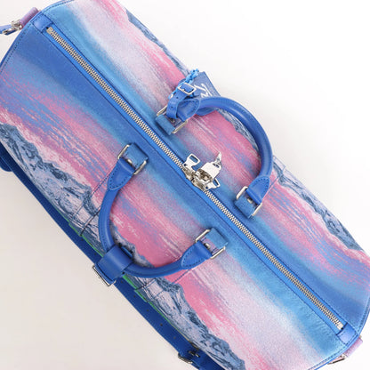 Louis Vuitton Keepall Bandoulière 50 Landscape Travel Bag in Blue M59676