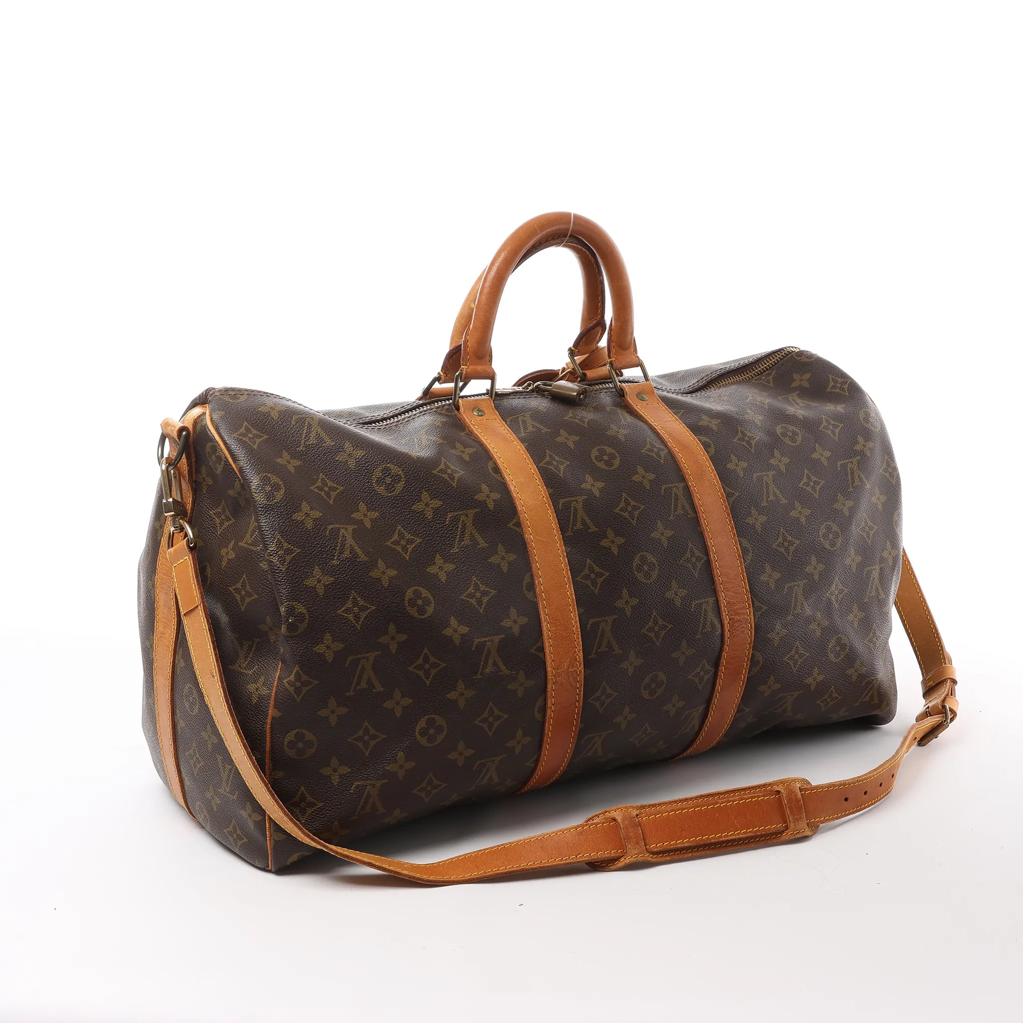 Louis Vuitton Keepall Bandoulière 50 Monogram Canvas Travel Bag in Brown M41416