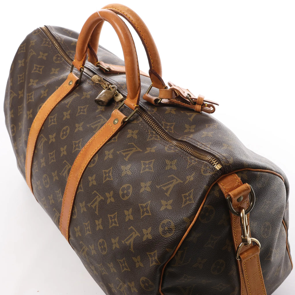 Louis Vuitton Keepall Bandoulière 50 Monogram Canvas Travel Bag in Brown M41416