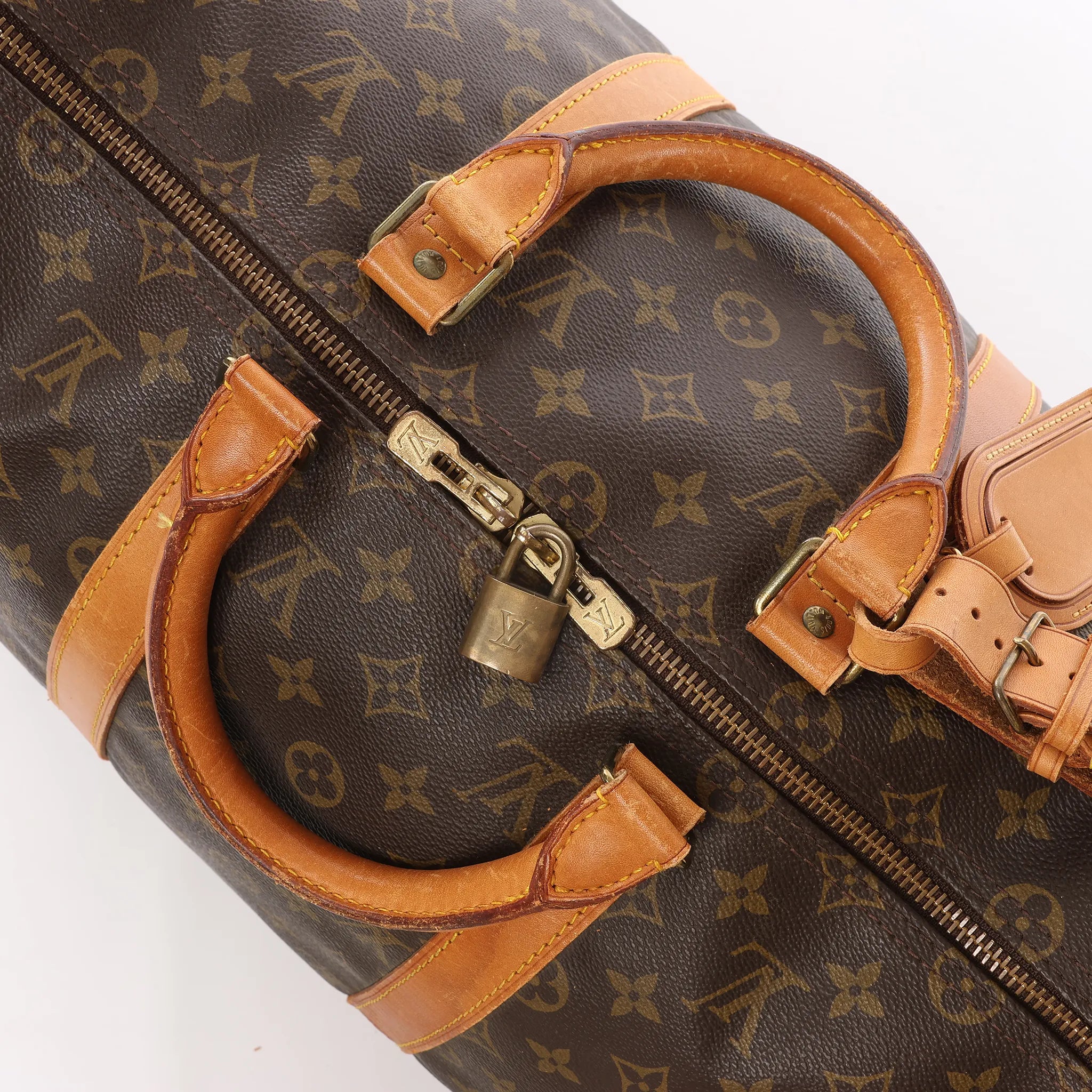 Louis Vuitton Keepall Bandoulière 50 Monogram Canvas Travel Bag in Brown M41416