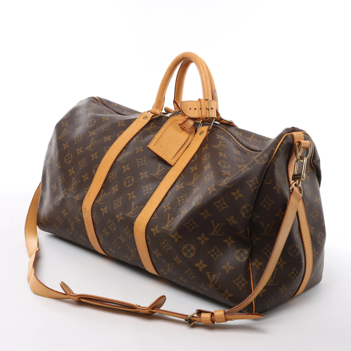 Louis Vuitton Keepall Bandoulière 50 Monogram Travel Bag in Brown M41416