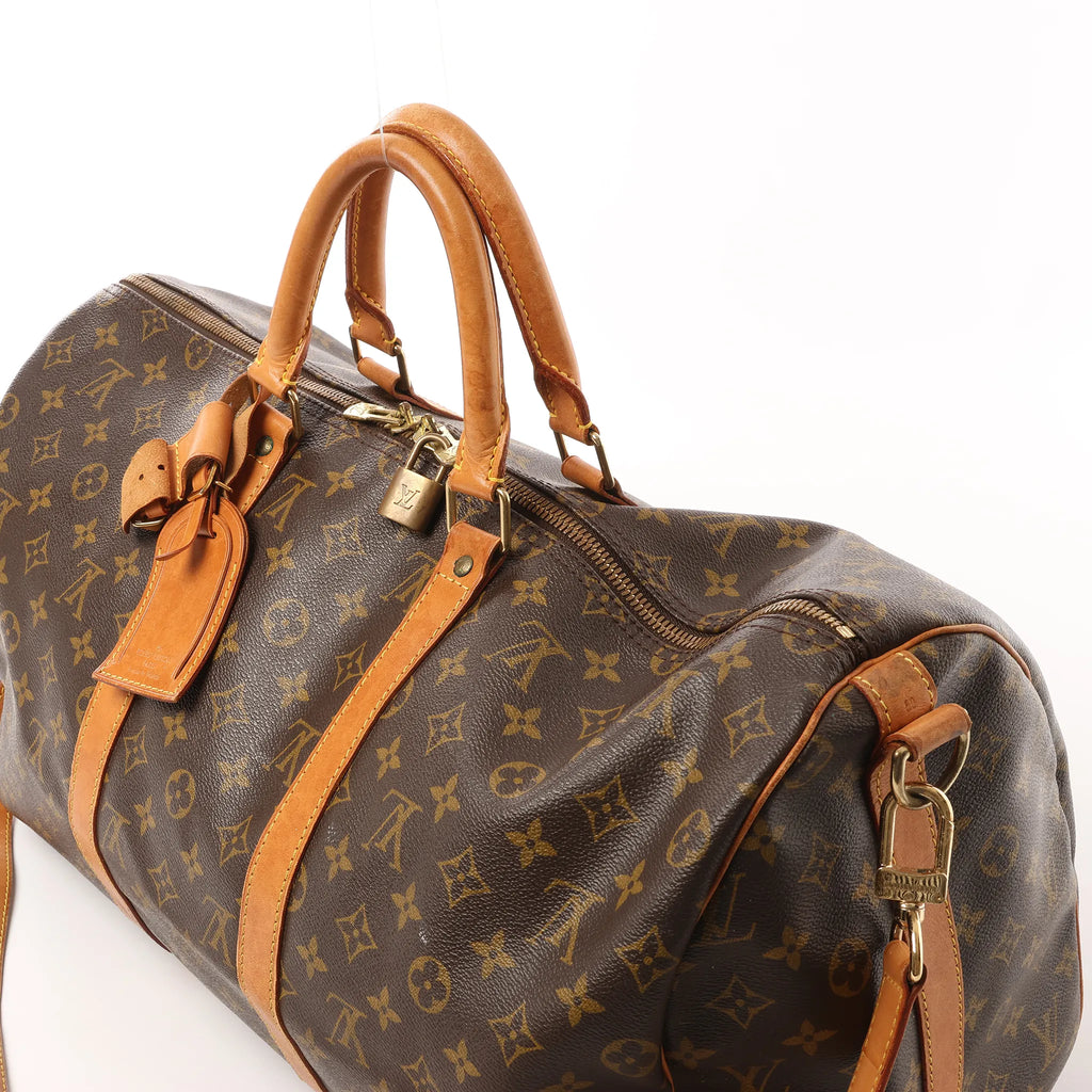 Louis Vuitton Keepall Bandoulière 50 Monogram Canvas Travel Bag in Brown M41416